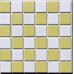 画像1: ハイカラー　２３ミリ角 市松模様　白×黄　お手軽タイプ (1)
