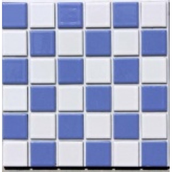 画像1: ハイカラー　２３ミリ角 市松模様　白×青紫　お手軽タイプ (1)