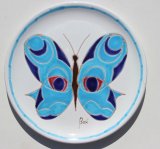 画像: イタリア輸入　飾り皿　ちょうちょ　ブルー