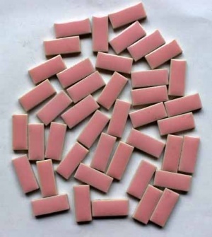 画像1: レトロモザイクタイル　ピンク色　バラ売り (1)