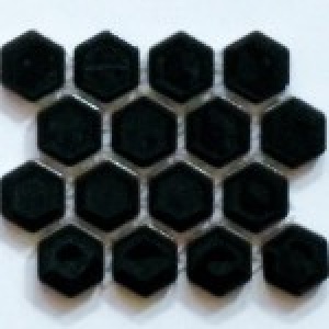画像1: ヘキサゴン（六角）モザイク　610C　黒色 (1)